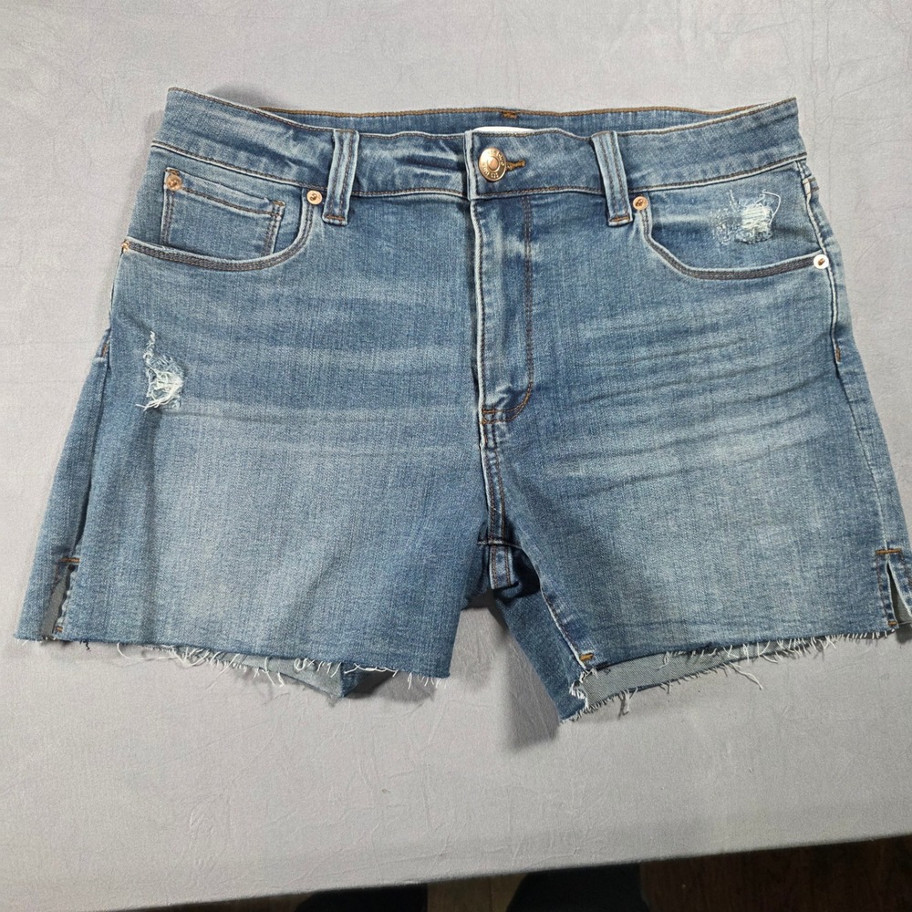 Sts Blue Aubrey High Rise Distressed Denim Shorts Blue Size 30 Raw Hem Womens